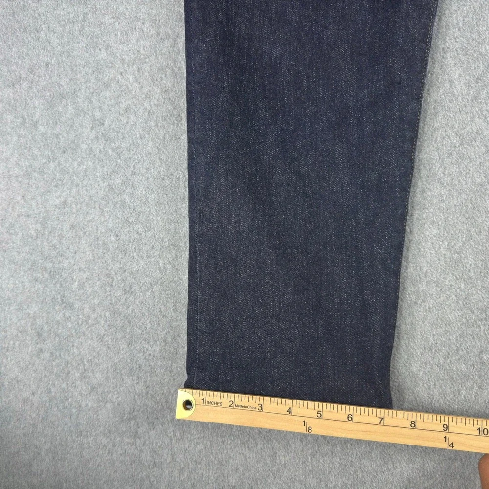 Lands' End Square Rigger Jeans Blue Dark Wash Straight Denim Mens 36x30
